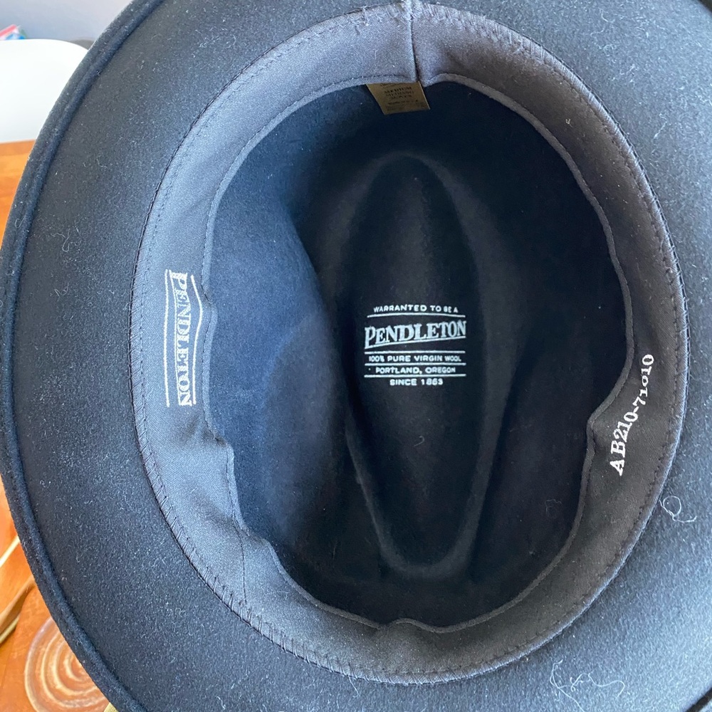 Pendleton Wool Fedora Hat Black Nice Medium - image 3